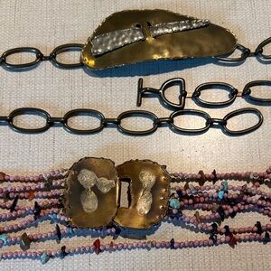 Unique vintage Mixed Metal and Beaded belts